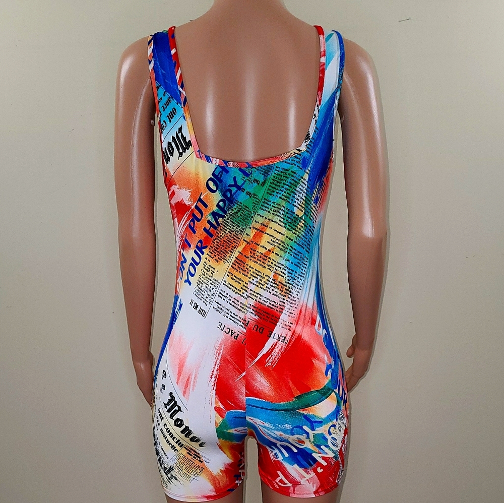 Paint splash romper NWOT